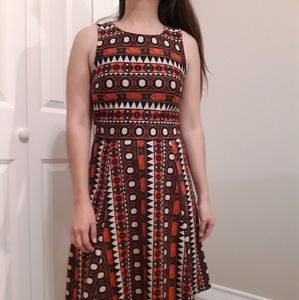 Red tribal open back dress